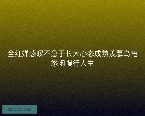 全红婵感叹不急于长大心态成熟羡慕乌龟悠闲慢行人生